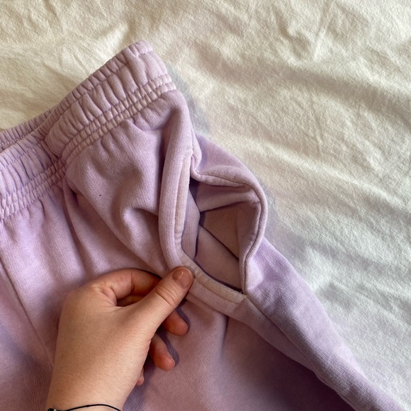 Sweatpant Cutoff Shorts | Lounge Comfy Shorts Lilac - Picture 3 of 5